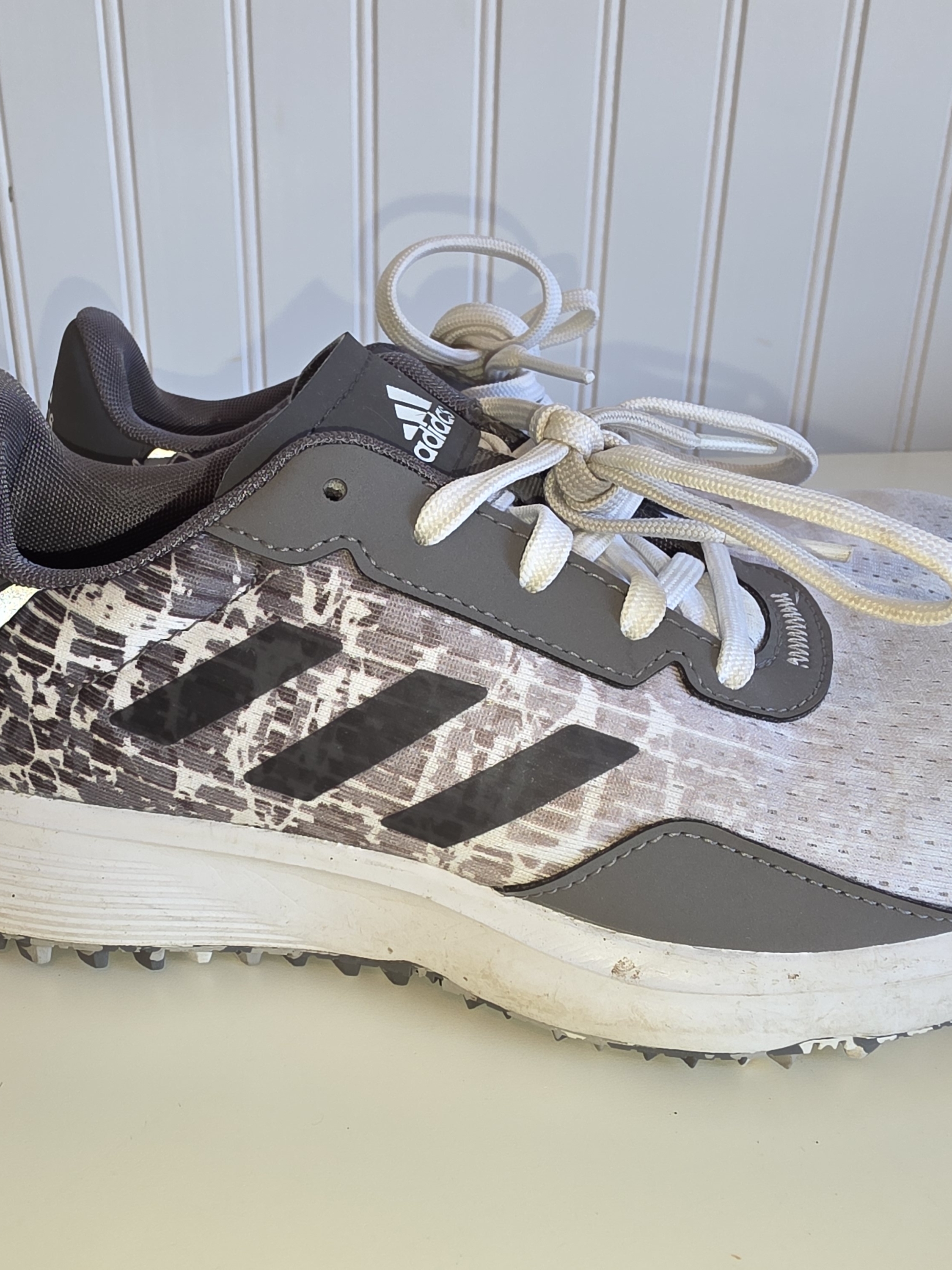 Adidas Kids Gray And White Patterned Sneakers